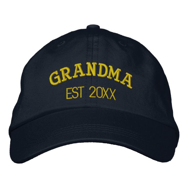 Casquette Brodée Mémé Grand-mère Cadeau Personnalisé Texte Personna (Devant)