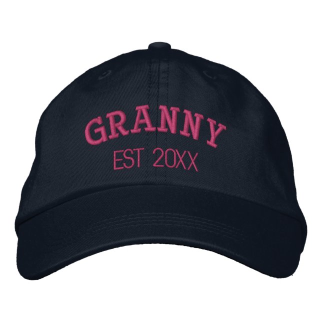 Casquette Brodée Mémé Grand-mère Cadeau Personnalisé Texte Personna (Devant)
