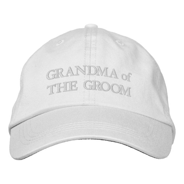 Casquette Brodée Mère chic du marié rose blush blanc mariage (Devant)