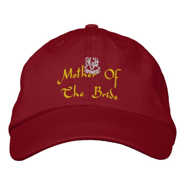 Casquette Brodée Mère De La Mariage Mariée Rouge (Devant)