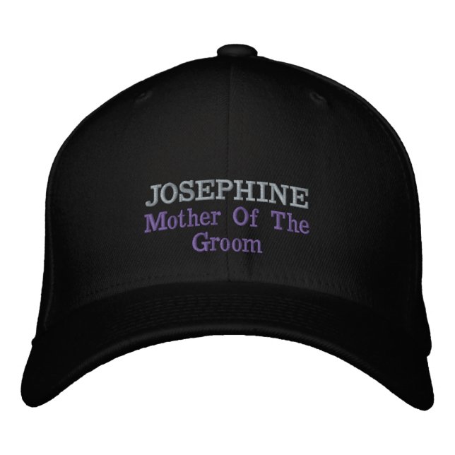 Casquette Brodée Mère du marié Élégant Nom Classique Élégant (Devant)