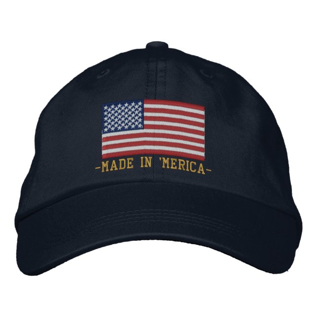 Casquette Brodée 'MERICA USA Stars 'n Stripes FLAG Broderie (Devant)