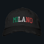 Casquette Brodée MILANO Milan Italie Vert Blanc Rouge Vintage Style<br><div class="desc">MILANO "Milan" Ville italienne brodée avec Italie Drapeau Couleurs Vert Blanc et Rouge sur casquette en coton noir vintage. Fait un cadeau merveilleux pour quiconque adore le beau pays de l'Italie!</div>