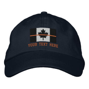 Casquette Brodée Mince ligne orange Drapeau canadien Recherche Seco