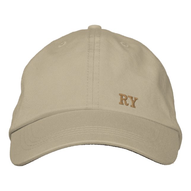 Casquette Brodée Minimalist Khaki Initial Embroidered Hat (Devant)