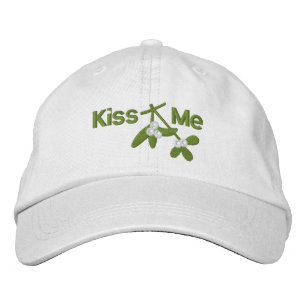 Casquette Brodée Mistletoe de Noël Embrasse-moi