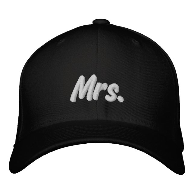 Casquette Brodée Mme noir blanc mignon chic moderne (Devant)