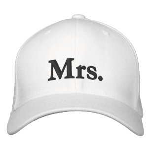 Casquette Brodée Mme noir et blanc moderne élégant chic
