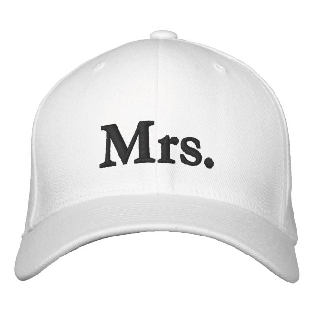 Casquette Brodée Mme noir et blanc moderne élégant chic (Devant)