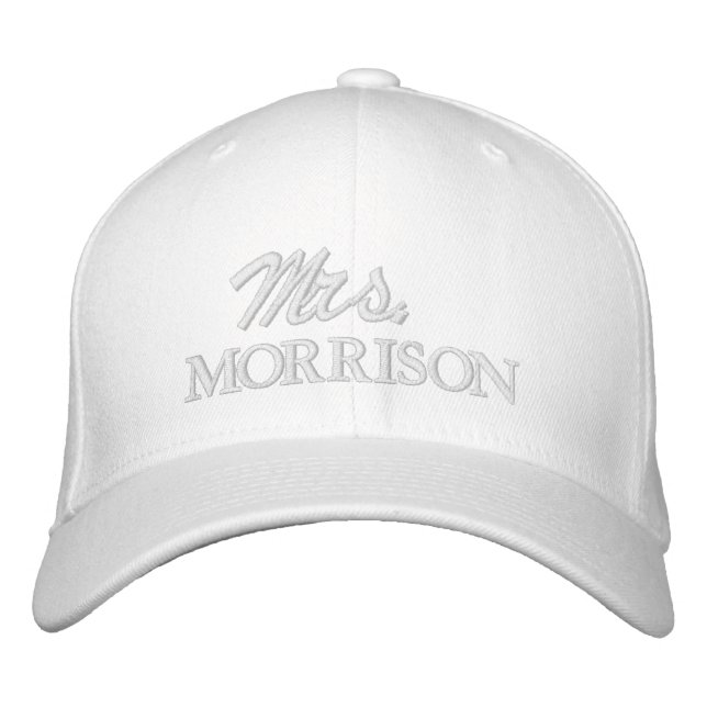 Casquette Brodée Mme nom rose blush écriture personnalisée élégante (Devant)