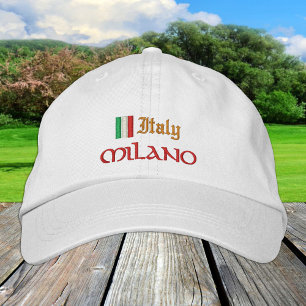 Casquette Brodée Mode Milan & Italie / Drapeau italien Patriotes