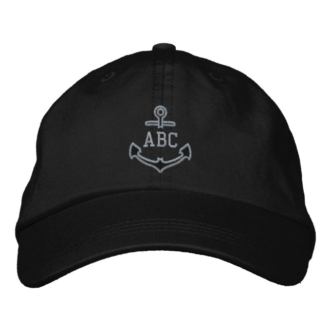 Casquette Brodée Modifier votre Ancre de monogramme nautique 123 ca (Devant)