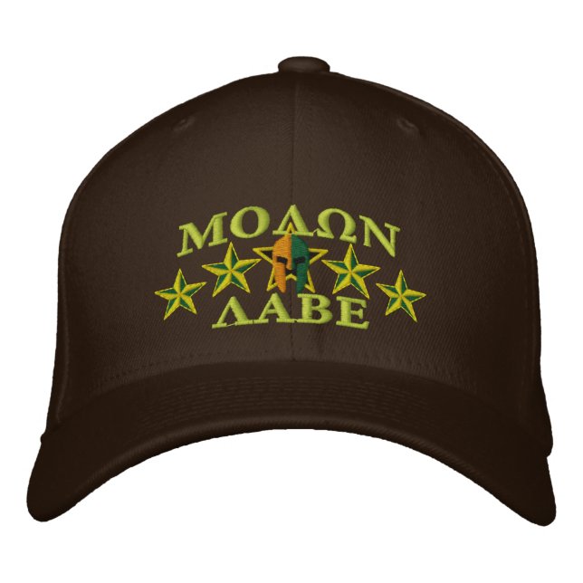 Casquette Brodée Molon Labe Spartan Warrior Cinq étoiles (Devant)