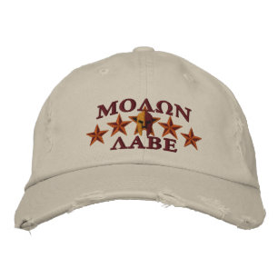 Casquette Brodée Molon Labe Spartan Warrior Cinq étoiles