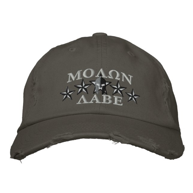 Casquette Brodée Molon Labe Spartan Warrior Cinq étoiles (Devant)
