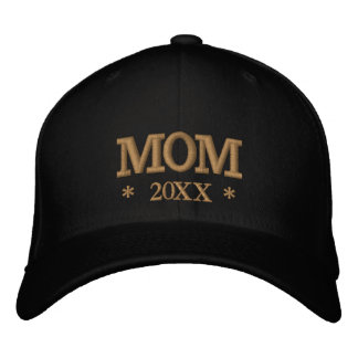 Casquette Brodée MOM 20XX embroidered baseball cap gold / white