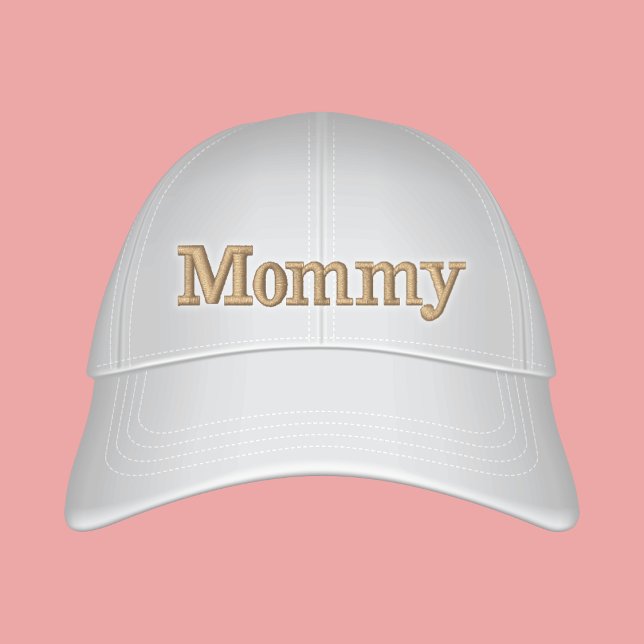 Casquette Brodée Mommy Preppy Off White Text Brodé (Créateur téléchargé)