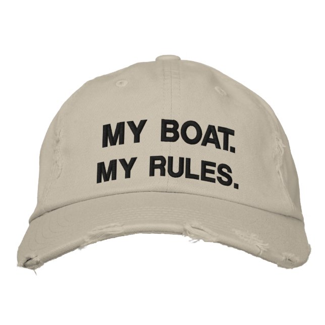 Casquette Brodée Mon Bateau. Mes règles - plaisance (Devant)