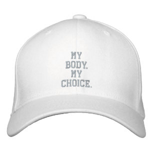 Casquette Brodée Mon corps, mon choix de texte personnalisé rose et