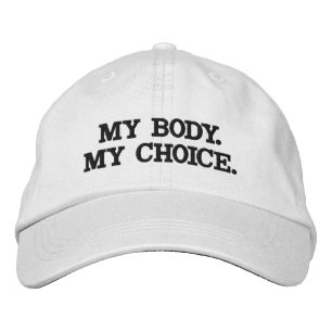 Casquette Brodée Mon corps, mon choix, pour l'avortement noir blanc