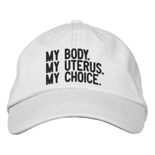 Casquette Brodée Mon corps mon utérus mon choix noir blanc minimali