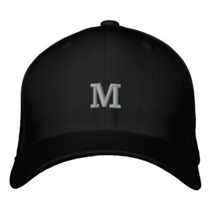 Casquette Brodée Monogram M Lettre Initiale Flexfit Laine
