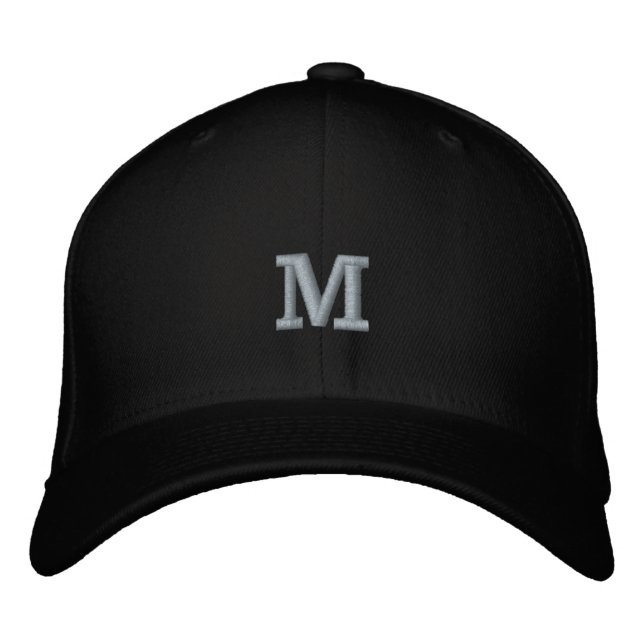 Casquette Brodée Monogram M Lettre Initiale Flexfit Laine  (Devant)