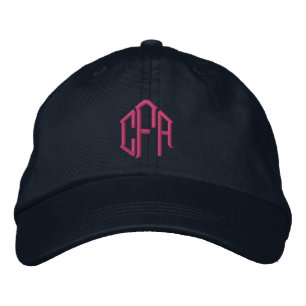 Casquette Brodée Monogramme 3 Monogramme de bloc initial