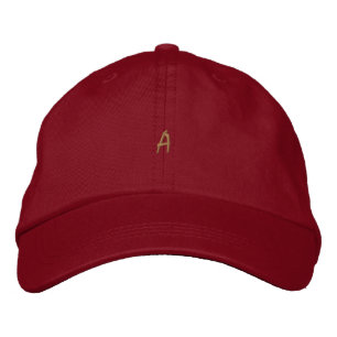 Casquette Brodée Monogramme A Lettre imprimé rouge Élégant Casquett