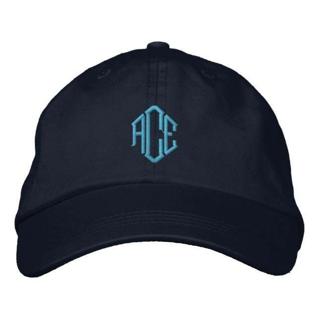 Casquette Brodée Monogramme bleu (Devant)