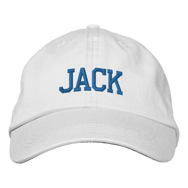 Casquette Brodée Monogramme de bloc athlétique bleu personnalisé (Devant)