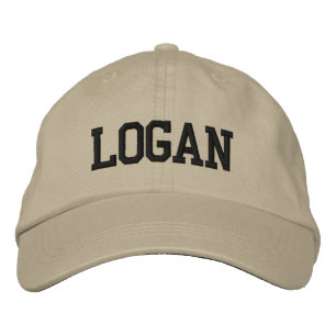 Casquette Brodée Monogramme de bloc athlétique noir personnalisé