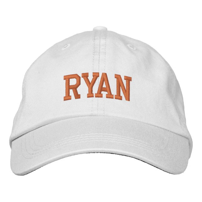 Casquette Brodée Monogramme de bloc athlétique Orange Nom personnal (Devant)