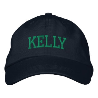 Casquette Brodée Monogramme de bloc athlétique vert Nom personnalis