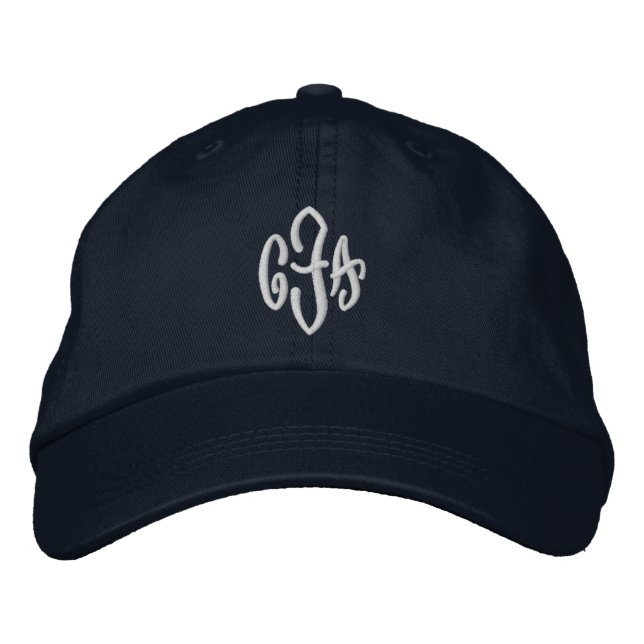 Casquette Brodée Monogramme de script trois Monogramme initial (Devant)