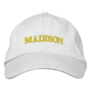 Casquette Brodée Monogramme de texte personnalisé jaune moderne
