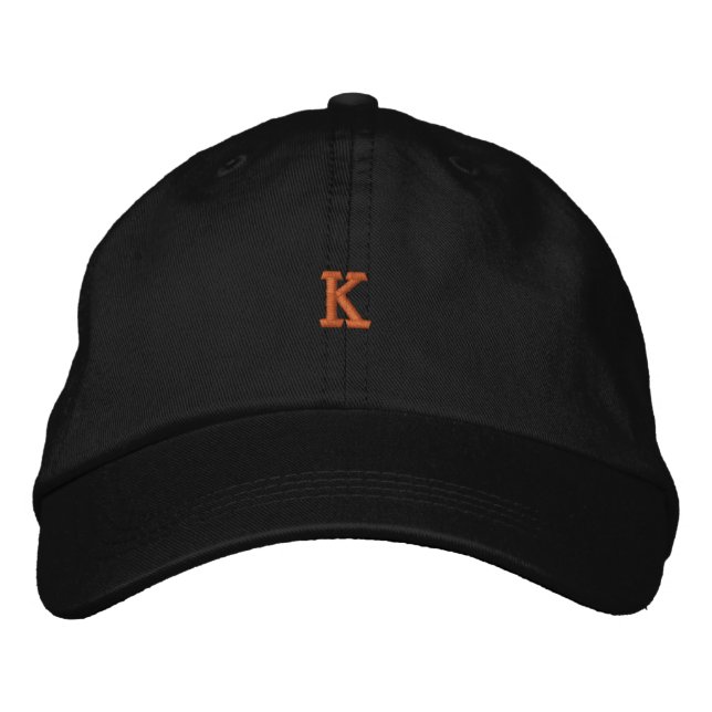 Casquette Brodée Monogramme "K" classique brodé noir ajustable (Devant)