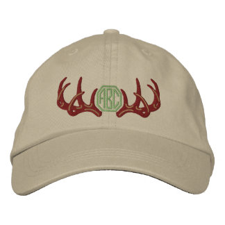 Casquette Brodée Monogramme personnalisé d'andouillers de cerfs
