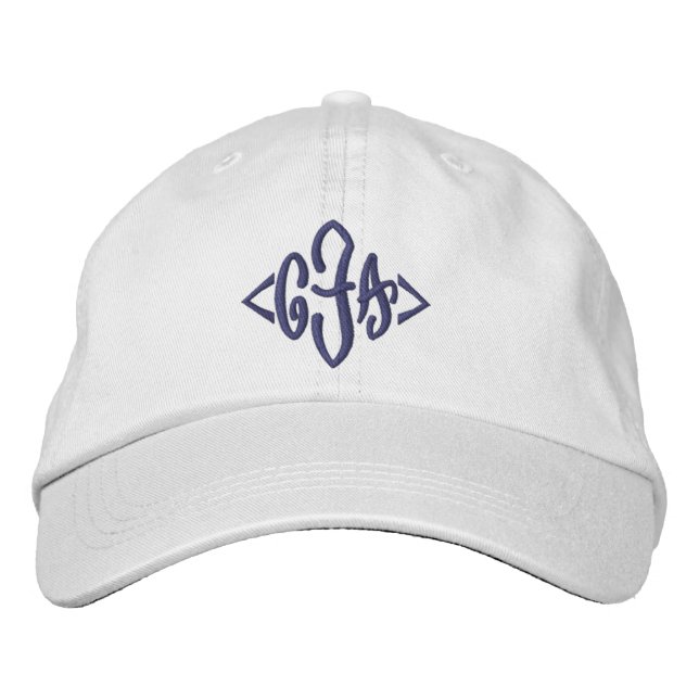 Casquette Brodée Monogramme trois initiales en écriture (Devant)