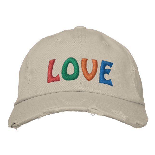 Casquette Brodée Mot couleur amour mou (Devant)