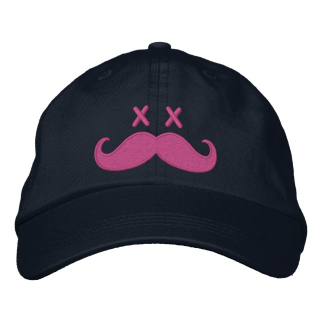 Casquette Brodée Moustache morte PINK (Devant)