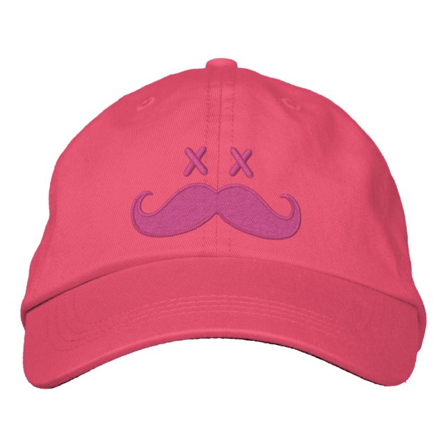 Casquette Brodée Moustache morte PINK (Devant)