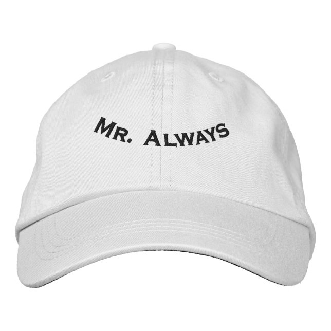 Casquette Brodée Mr Always Elegant White-Hat Honeymoon Romantic Fit (Devant)