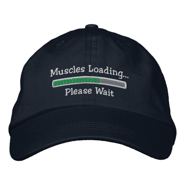 Casquette Brodée Muscles chargés Veuillez patienter (Devant)