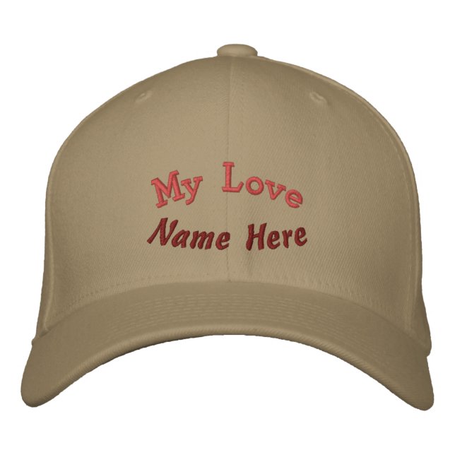 Casquette Brodée My Love Name Here Text-Hat Khaki (Devant)