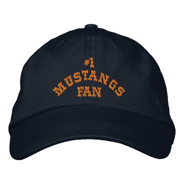 Casquette Brodée N° 1 Fan Navy et orange réglable (Devant)