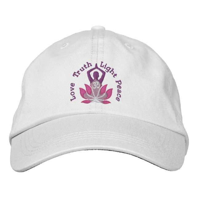Casquette Brodée Namaste Lotus Om Yoga Pose brodé (Devant)