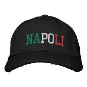 Casquette Brodée NAPOLI Naples Italie Vert Blanc Rouge Rouge Vintag