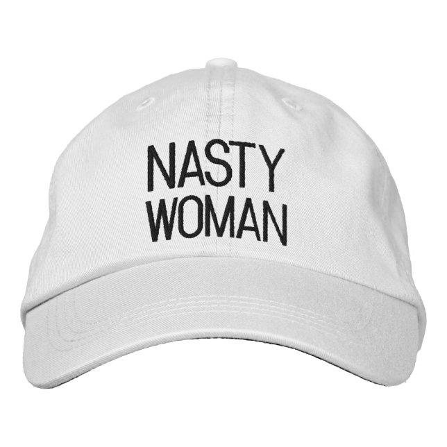 Casquette Brodée Nasty Woman noir blanc (Devant)