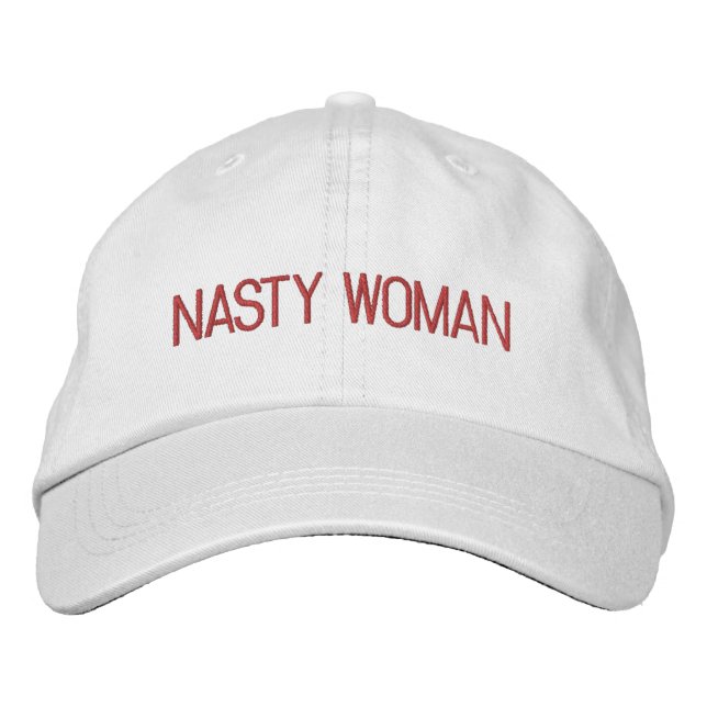 Casquette Brodée Nasty Woman rose chaud fuchsia texte personnalisé  (Devant)